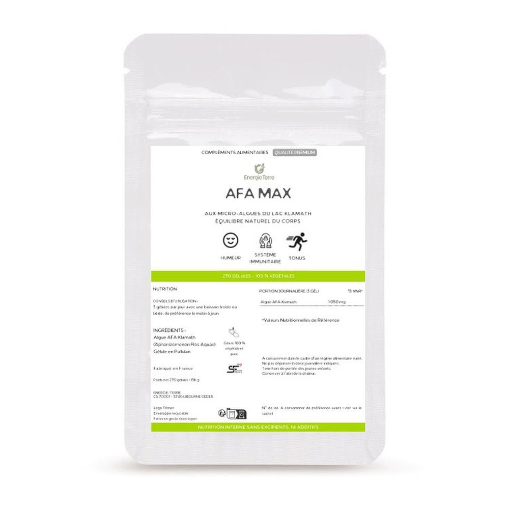 AFA MAX - Algue Klamath Pure - Complément Alimentaire Naturel - Terre et Trésors