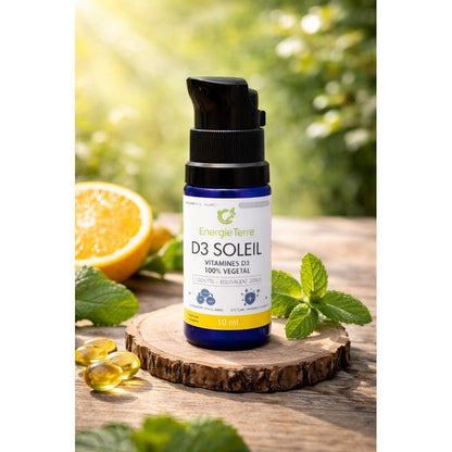 D3 Soleil - Vitamine D3 Naturelle en Gouttes - Terre et Trésors
