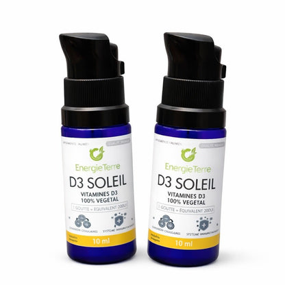 D3 Soleil - Vitamine D3 Naturelle en Gouttes - Terre et Trésors