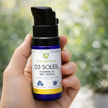 D3 Soleil - Vitamine D3 Naturelle en Gouttes - Terre et Trésors