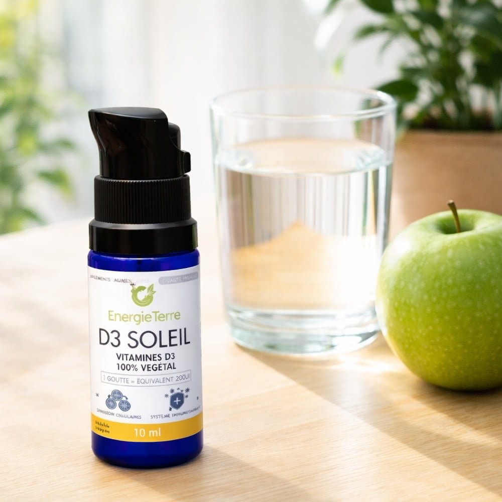 D3 Soleil - Vitamine D3 Naturelle en Gouttes - Terre et Trésors