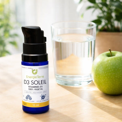 D3 Soleil - Vitamine D3 Naturelle en Gouttes - Terre et Trésors