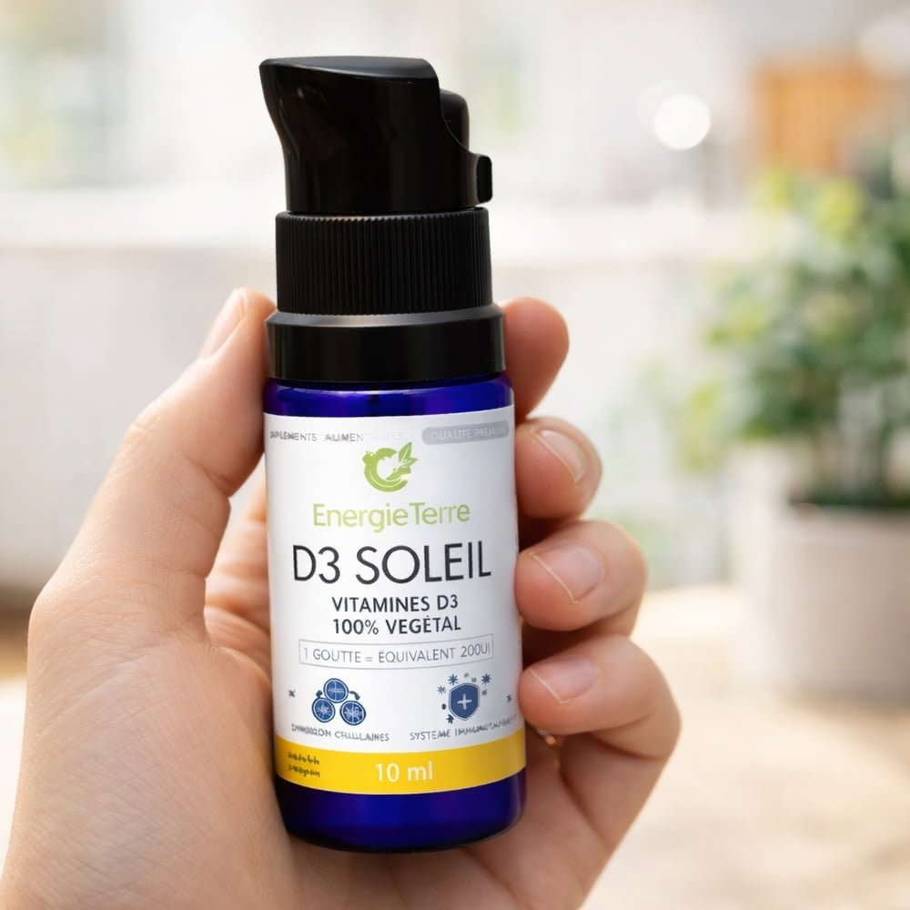 D3 Soleil - Vitamine D3 Naturelle en Gouttes - Terre et Trésors