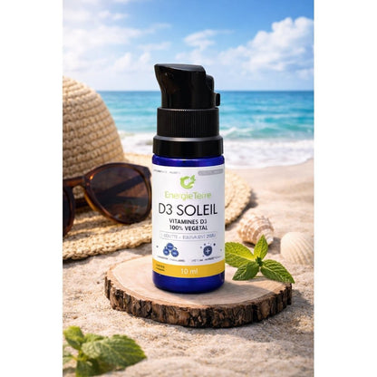 D3 Soleil - Vitamine D3 Naturelle en Gouttes - Terre et Trésors