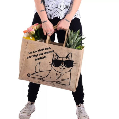 Grand Sac Cabas Jute Naturel 25L | Courses Réutilisable - Terre et Trésors