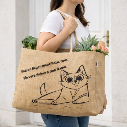 Grand Sac Cabas Jute Naturel 25L | Courses Réutilisable - Terre et Trésors