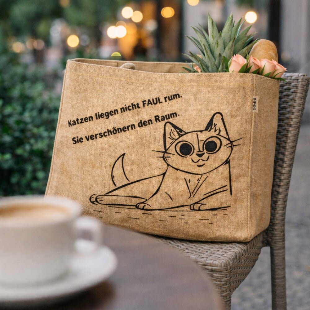 Grand Sac Cabas Jute Naturel 25L | Courses Réutilisable - Terre et Trésors