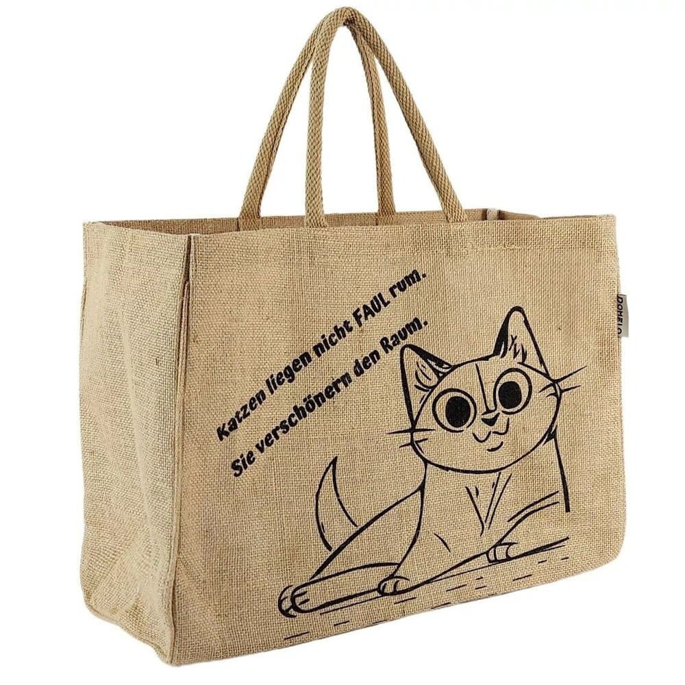 Grand Sac Cabas Jute Naturel 25L | Courses Réutilisable - Terre et Trésors