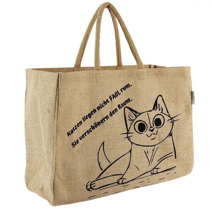 Grand Sac Cabas Jute Naturel 25L | Courses Réutilisable - Terre et Trésors