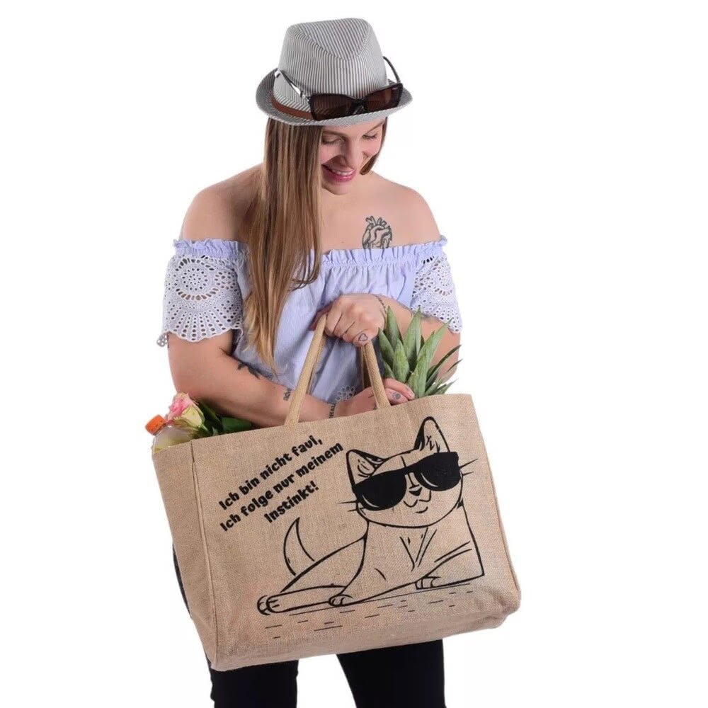 Grand Sac Cabas Jute Naturel 25L | Courses Réutilisable - Terre et Trésors