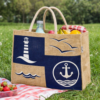 Grand Sac Jute Domelo Maritime 25L | Sunsa - Terre et Trésors - Terre et Trésors