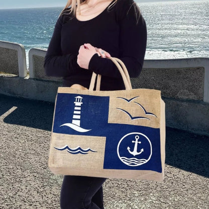 Grand Sac Jute Domelo Maritime 25L | Sunsa - Terre et Trésors - Terre et Trésors