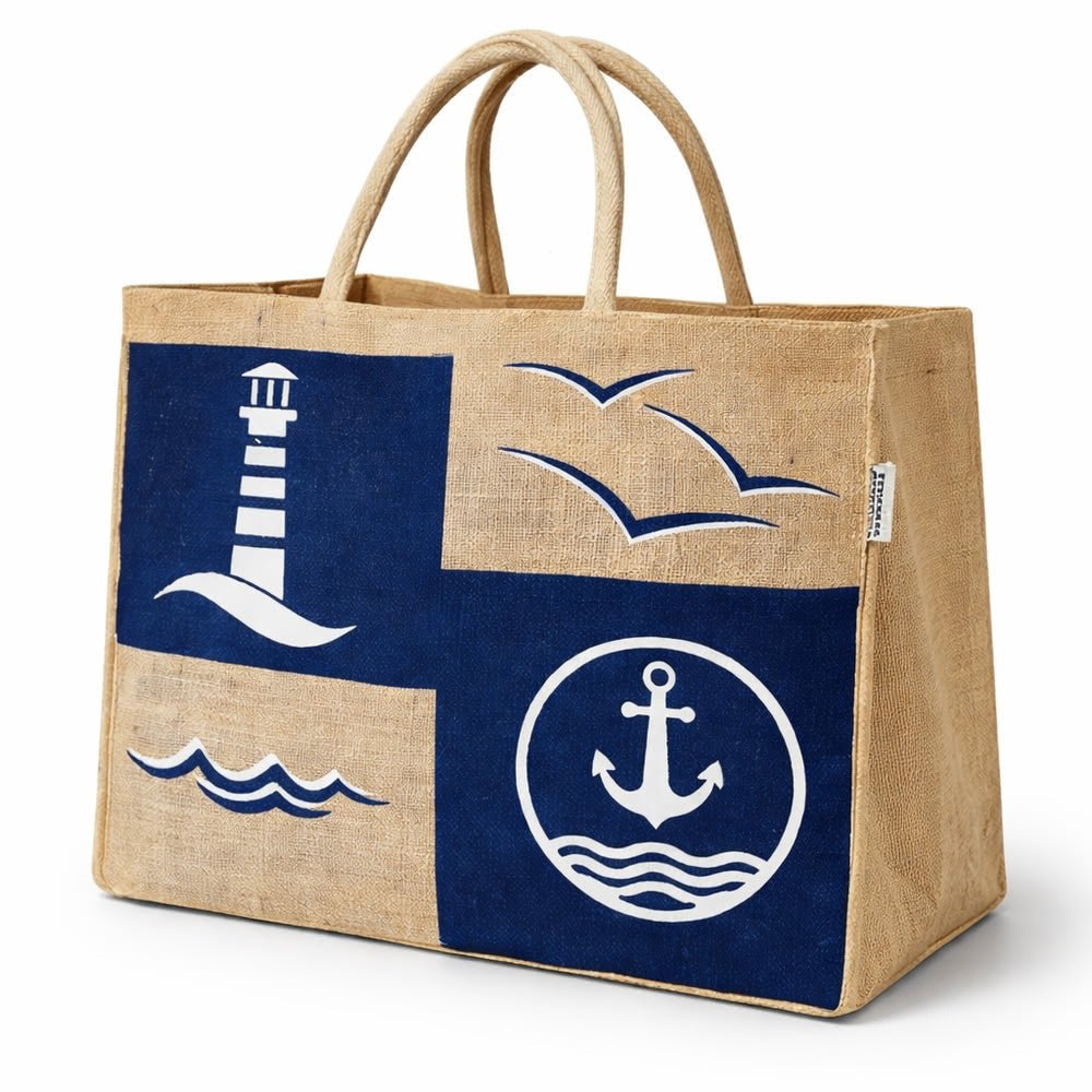 Grand Sac Jute Domelo Maritime 25L | Sunsa - Terre et Trésors - Terre et Trésors