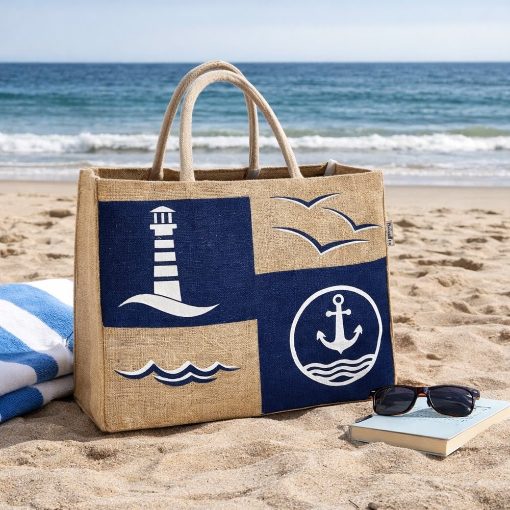 Grand Sac Jute Domelo Maritime 25L | Sunsa - Terre et Trésors - Terre et Trésors