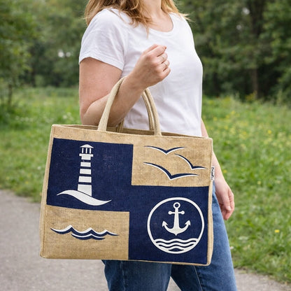 Grand Sac Jute Domelo Maritime 25L | Sunsa - Terre et Trésors - Terre et Trésors