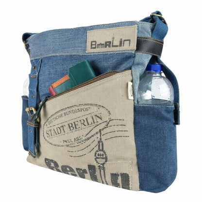 Sac Bandoulière Berlin Denim Recyclé & Cuir Upcyclé - Terre et Trésors