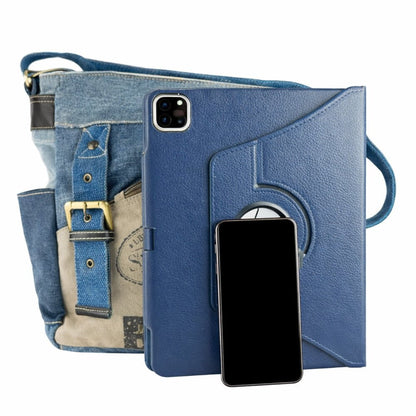 Sac Bandoulière Berlin Denim Recyclé & Cuir Upcyclé - Terre et Trésors