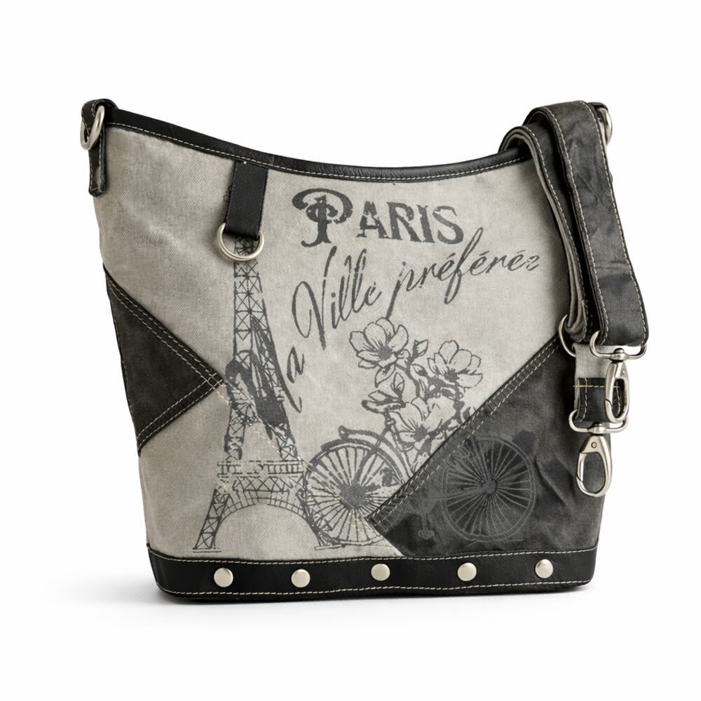 Sac Bandoulière Canvas Vintage Paris - Design Rétro Chic - Sunsa - Terre et Trésors