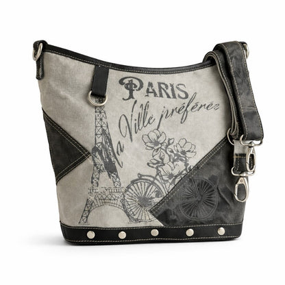 Sac Bandoulière Canvas Vintage Paris - Design Rétro Chic - Sunsa - Terre et Trésors