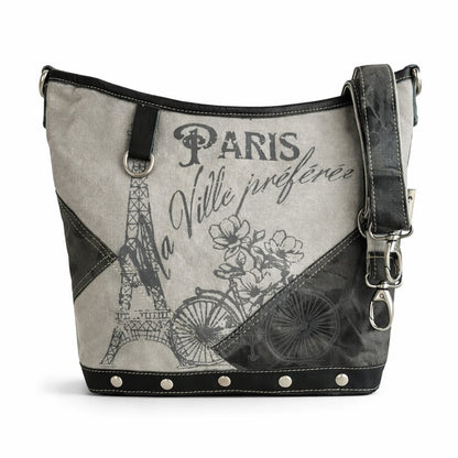 Sac Bandoulière Canvas Vintage Paris - Design Rétro Chic - Sunsa - Terre et Trésors