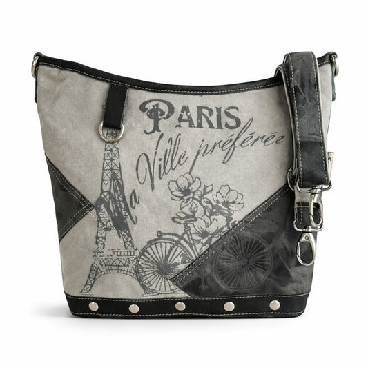 Sac Bandoulière Canvas Vintage Paris - Design Rétro Chic - Sunsa - Terre et Trésors