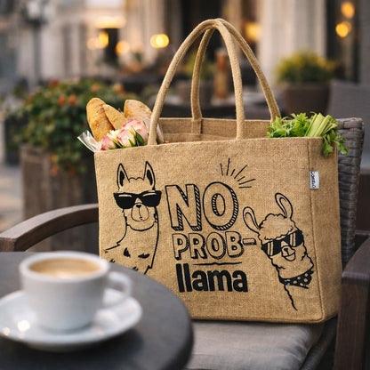 Sac en Jute Lama Humoristique | Sunsa Écologique - Terre et Trésors