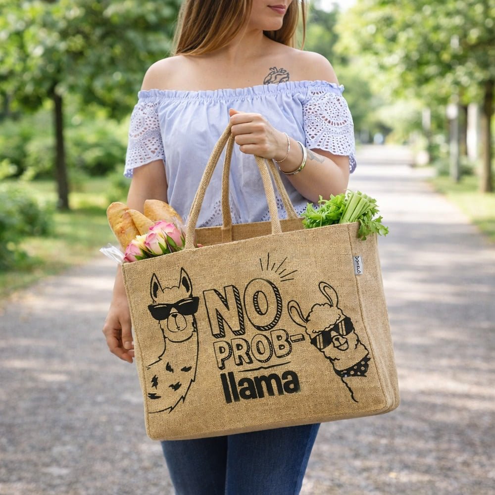 Sac en Jute Lama Humoristique | Sunsa Écologique - Terre et Trésors