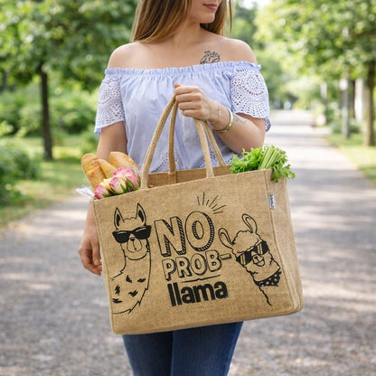 Sac en Jute Lama Humoristique | Sunsa Écologique - Terre et Trésors