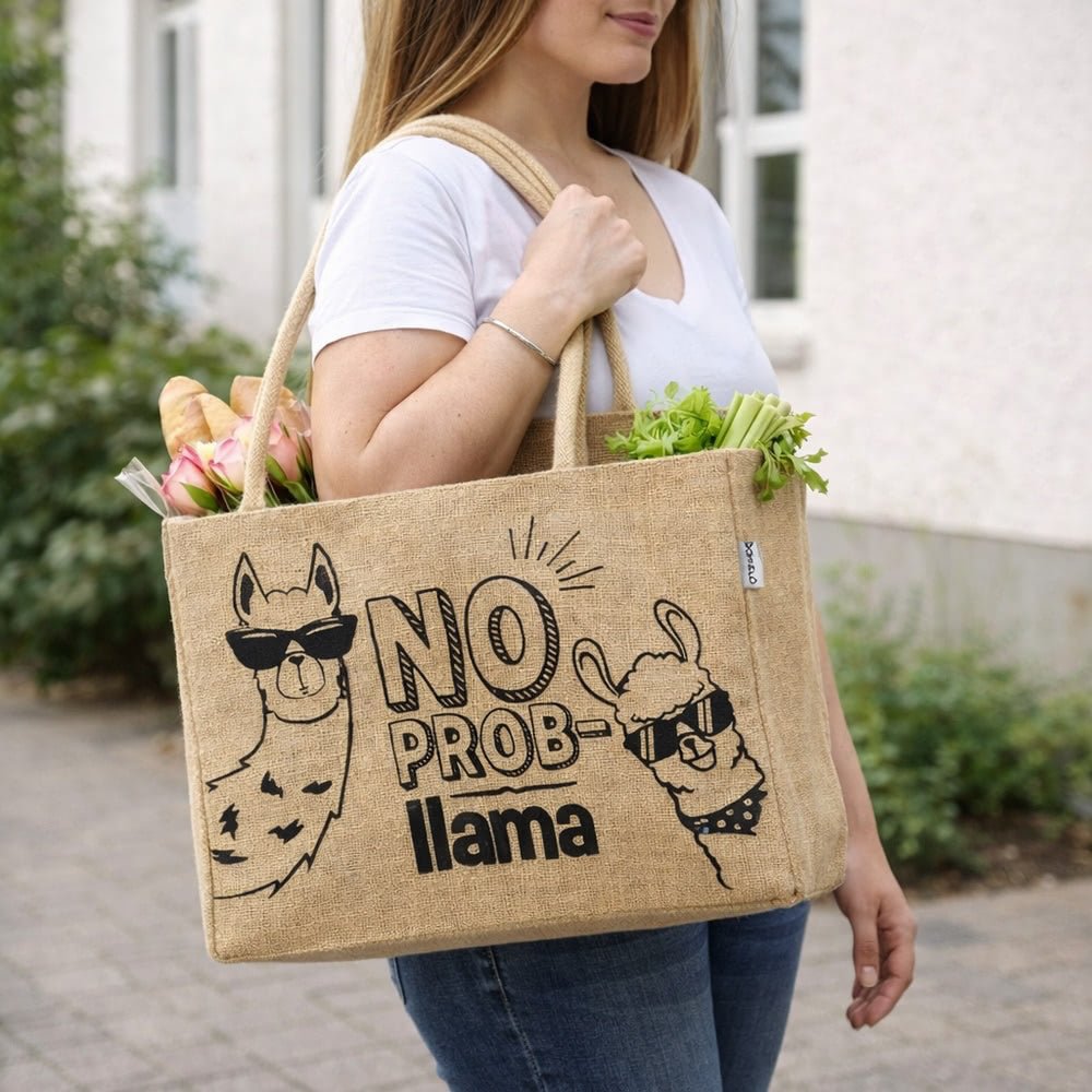 Sac en Jute Lama Humoristique | Sunsa Écologique - Terre et Trésors