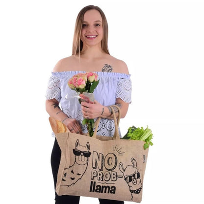 Sac en Jute Lama Humoristique | Sunsa Écologique - Terre et Trésors