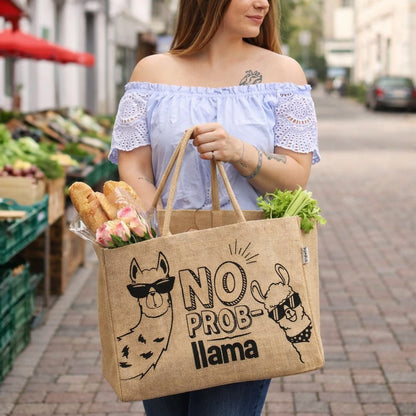 Sac en Jute Lama Humoristique | Sunsa Écologique - Terre et Trésors