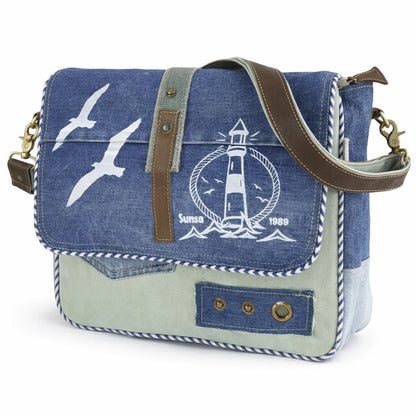 Sac Messenger Maritime Denim Recyclé | Sunsa - Terre et Trésors - Terre et Trésors
