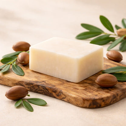 Savon Naturel à l'Argan avec Pierre Minérale 140g | Artisan Vosges - Terre et Trésors