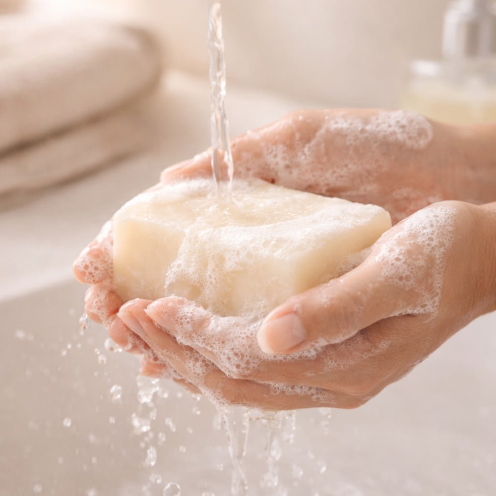 Savon Naturel à l'Argan avec Pierre Minérale 140g | Artisan Vosges - Terre et Trésors