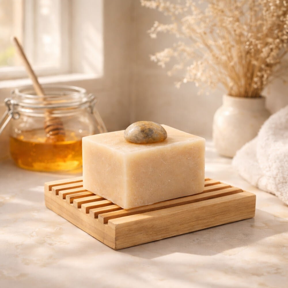 Savon Naturel au Miel avec Pierre Minérale 140g | Artisan Vosges - Terre et Trésors