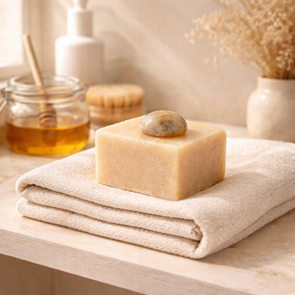 Savon Naturel au Miel avec Pierre Minérale 140g | Artisan Vosges - Terre et Trésors