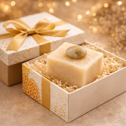 Savon Naturel au Miel avec Pierre Minérale 140g | Artisan Vosges - Terre et Trésors