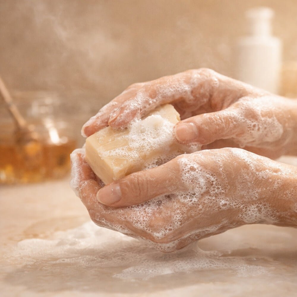 Savon Naturel au Miel avec Pierre Minérale 140g | Artisan Vosges - Terre et Trésors