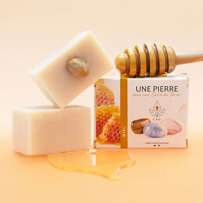 Savon Naturel au Miel avec Pierre Minérale 140g | Artisan Vosges - Terre et Trésors