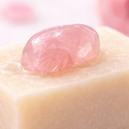 Savon Rose Musquée Pierre Minérale 140g | Artisan Vosges - Terre et Trésors