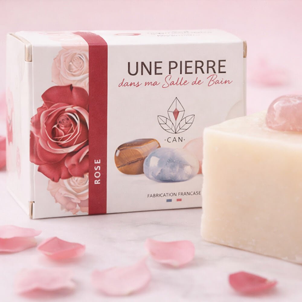 Savon Rose Musquée Pierre Minérale 140g | Artisan Vosges - Terre et Trésors