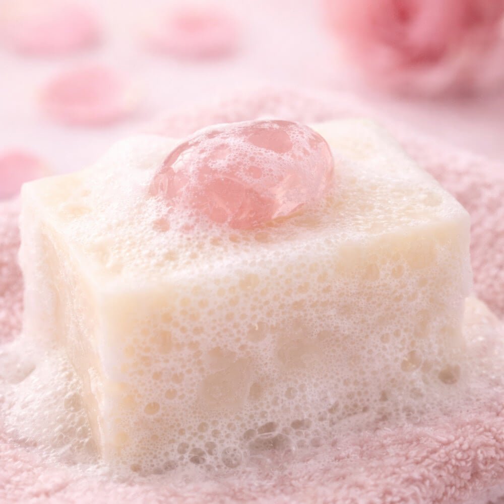 Savon Rose Musquée Pierre Minérale 140g | Artisan Vosges - Terre et Trésors