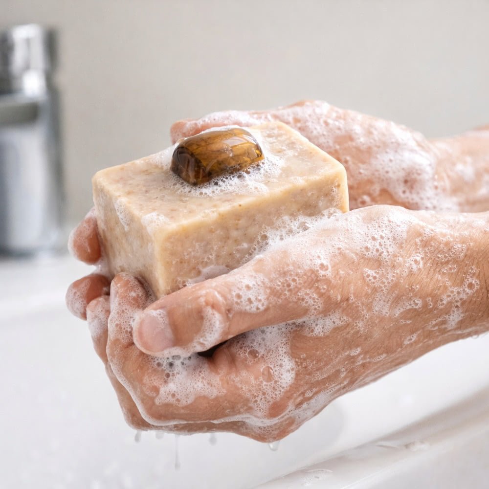 Savon Verveine Pierre Minérale 140g - Saponifié Froid Vosges - Terre et Trésors