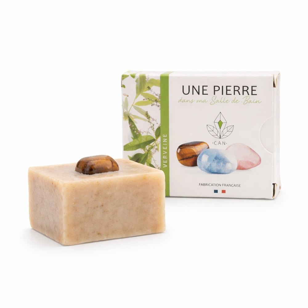Savon Verveine Pierre Minérale 140g - Saponifié Froid Vosges - Terre et Trésors
