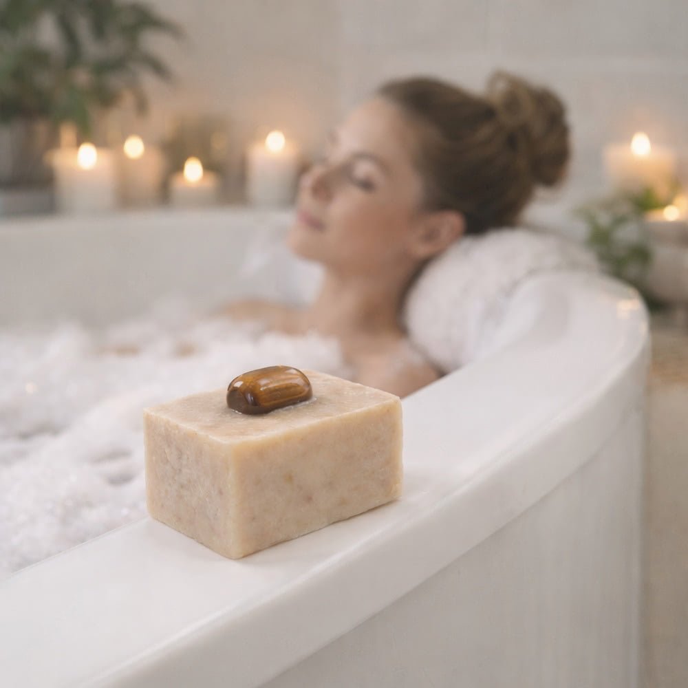 Savon Verveine Pierre Minérale 140g - Saponifié Froid Vosges - Terre et Trésors