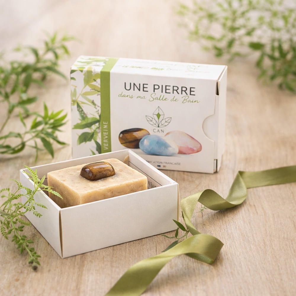 Savon Verveine Pierre Minérale 140g - Saponifié Froid Vosges - Terre et Trésors